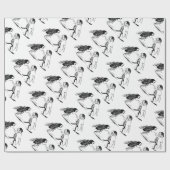 Papier Cadeau Insectes vintage dansant; mouche bleue (Plat)