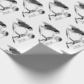 Papier Cadeau Insectes vintage dansant; mouche bleue (Coin)