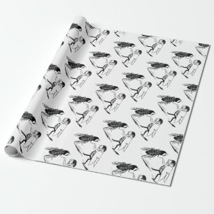 Papier Cadeau Insectes vintage dansant; mouche diptère