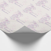 Papier Cadeau Inséparable cage rose violet nommé valentine envel (Coin)