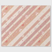 Papier Cadeau Inséparables Coeurs Valentine Motif Enveloppement  (Plat)