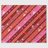 Papier Cadeau Inséparables Coeurs Valentine Motif Enveloppement  (Plat)