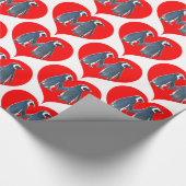 Papier Cadeau Inséparables Penguin Couple Red Hearts Thunder_Cov (Coin)