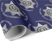 Papier Cadeau Insigne d'argent de l'agent correctionnel, envelop (Coin rond)