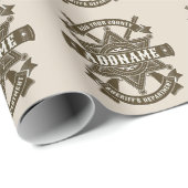 Papier Cadeau Insigne de fusil de shérif adjoint de l'Ouest anci (Coin rond)