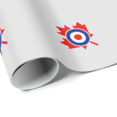 Papier Cadeau Insigne de morue de la feuille d'érable canadienne (Coin rond)