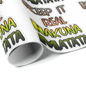 Papier Cadeau Inspiration Art "Keep It Real Hakuna Matata" (Coin rond)