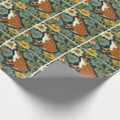 Papier Cadeau inspiration grenouille William Morris (Coin)