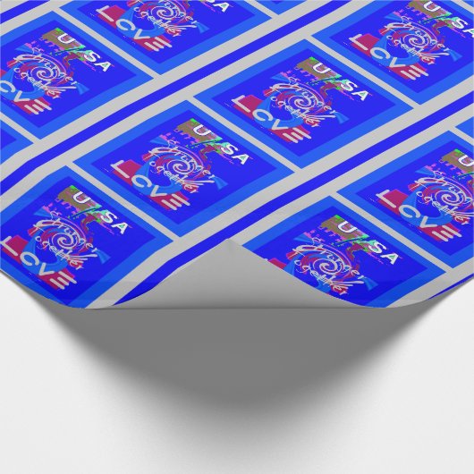 Papier Cadeau Inspiration USA Nous Sommes Forts Ensemble Avec Am (Coin)