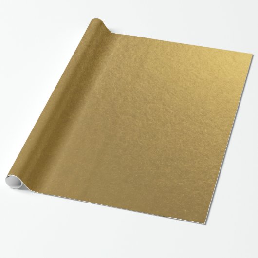 Papier Cadeau Inspiré Métal Simple de Style Doré Foncé (Déroulé)