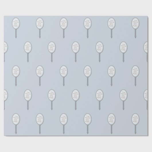 Papier Cadeau Inspiré Personnalisé Miroir main gris bleu (Plat)