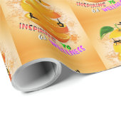 Papier Cadeau Inspirer le bien-être Yoga (Coin rond)