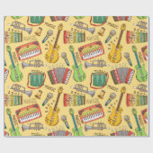 Papier Cadeau Instruments de musique (Plat)