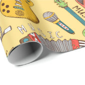 Papier Cadeau Instruments de musique (Coin rond)