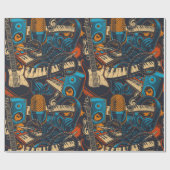 Papier Cadeau Instruments de musique (Plat)