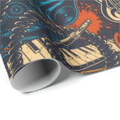 Papier Cadeau Instruments de musique (Coin rond)