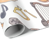Papier Cadeau Instruments de musique (Coin rond)