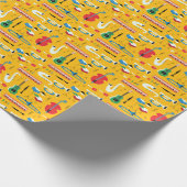Papier Cadeau Instruments de musique : Jaune du milieu du siècle (Coin)