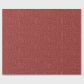 Papier Cadeau Instruments floraux en rouge (Plat)