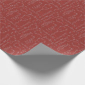 Papier Cadeau Instruments floraux en rouge (Coin)