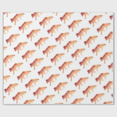 Papier Cadeau Intelligent comme aquarelle typographique de Fox (Plat)