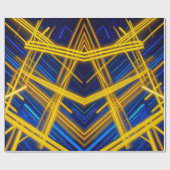 Papier Cadeau Intense Neon Light Trails Chaotic Digital Tech (Plat)