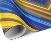 Papier Cadeau Intense Neon Light Trails Chaotic Digital Tech (Coin rond)