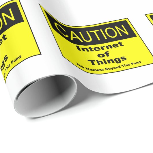 Papier Cadeau Internet des objets IoT Avertissement Signal d'ave (Coin rond)