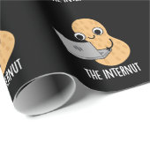 Papier Cadeau Internut Funny Internet Peanut Pun Dark BG (Coin rond)