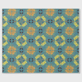 Papier Cadeau Intricate floral and geometric pattern with orange (Plat)
