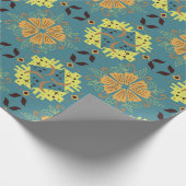 Papier Cadeau Intricate floral and geometric pattern with orange (Coin)
