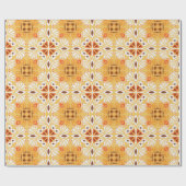 Papier Cadeau Intricate orange and brown geometric pattern (Plat)