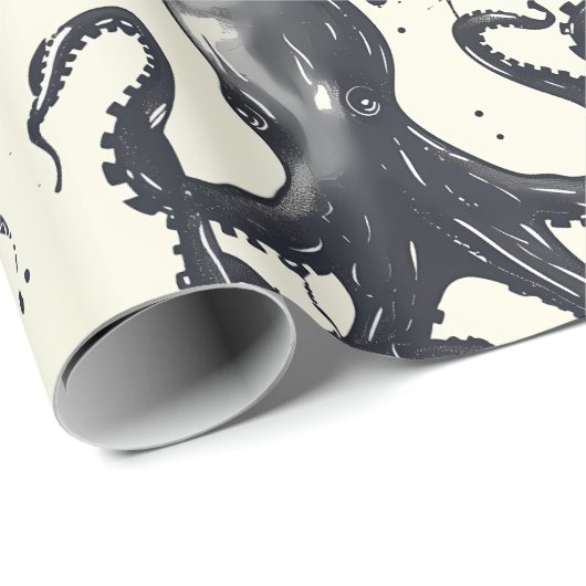 Papier Cadeau Intriguant le papier d'emballage octopi (Coin rond)