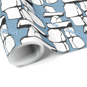 Papier Cadeau Inukshuk Art Wrapper Paper Vancouver Gift Paper (Coin rond)