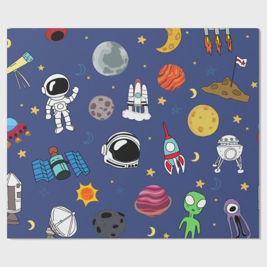 Papier Cadeau Invasion complète de l'espace couleur (Plat)