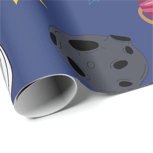 Papier Cadeau Invasion complète de l'espace couleur (Coin rond)