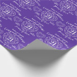 Papier Cadeau Iolite mariage anniversaire 21 ans d'amour violet<br><div class="desc">Iolite célébrant 21 ans d'amour anniversaire papier d'emballage violet. Simple contour carré effet ligne d'art graphique violet et blanc 21ème Mariage papier d'emballage Anniversaire. Customisez avec vos propres noms de vingt et un mariages anniversaire et mariage de et à des années. Le 21ème anniversaire du mariage est associé à l'iolite...</div>