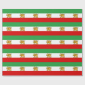 Papier Cadeau Iran, drapeau perse avec Lion, Shah d'Iran (Plat)