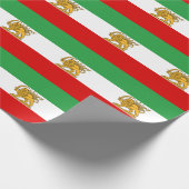 Papier Cadeau Iran, drapeau perse avec Lion, Shah d'Iran (Coin)
