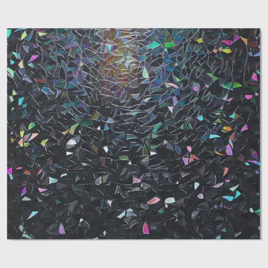 Papier Cadeau Iridescent Abstract Stained Glass Pattern (Plat)