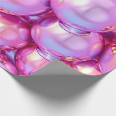 Papier Cadeau Iridescent Pink 3D Glossy Bubble Pattern Wrapping  (Coin)