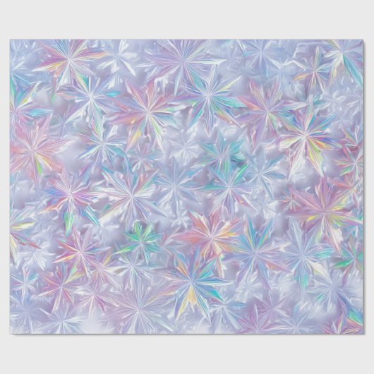 Papier Cadeau Iridescent shimmering snowflakes pattern (Plat)