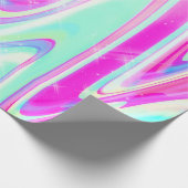 Papier Cadeau Iridescente Holographique Liquide Swirl (Coin)