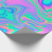 Papier Cadeau Iridescente marbrée texture holographique en dynam (Coin)