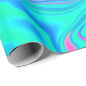 Papier Cadeau Iridescente marbrée texture holographique en dynam (Coin rond)