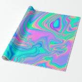 Papier Cadeau Iridescente marbrée texture holographique en dynam (Déroulé)