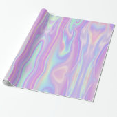 Papier Cadeau Iridescente métallique arc-en-ciel rose Aqua viole (Déroulé)