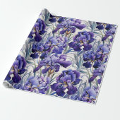 Papier Cadeau Iris bleu violet (Déroulé)