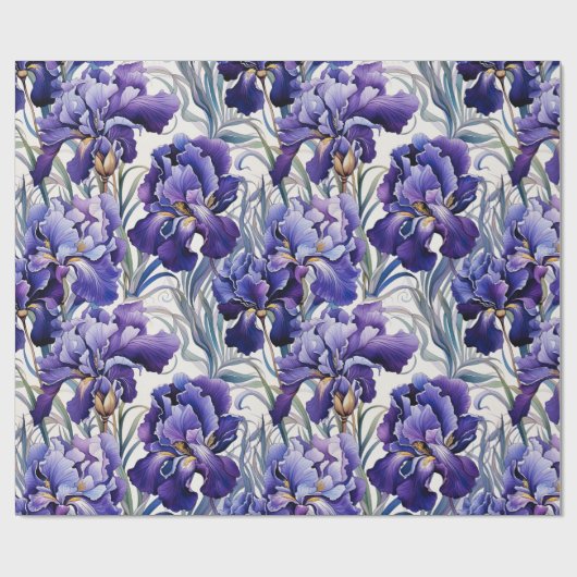 Papier Cadeau Iris bleu violet (Plat)
