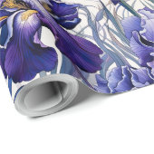 Papier Cadeau Iris bleu violet (Coin rond)